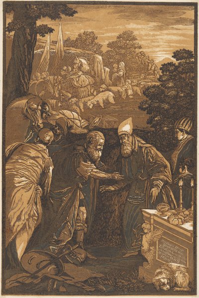 Melkisedek velsigner Abraham af after Francesco Bassano II John Baptist Jackson