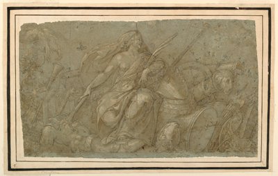 Fredsbrændende attributter for krig af after Francesco Salviati