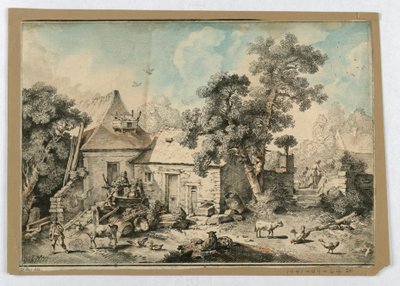 Siddende Hyrde af after Francois Boucher