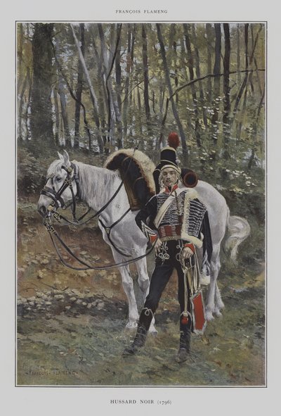 Hussard Noir (1796) af after Francois Flameng