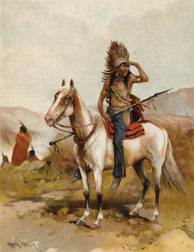 En sioux-indianerhøvding (chromolitho) af after Frank Feller