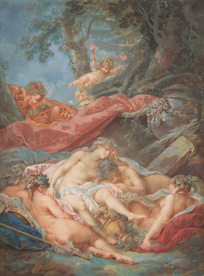 Sovende Bacchantes af after François Boucher Jacques Charlier