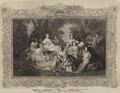 Franskmændenes kejserinde og hendes æresdamer af after Franz Xaver Winterhalter