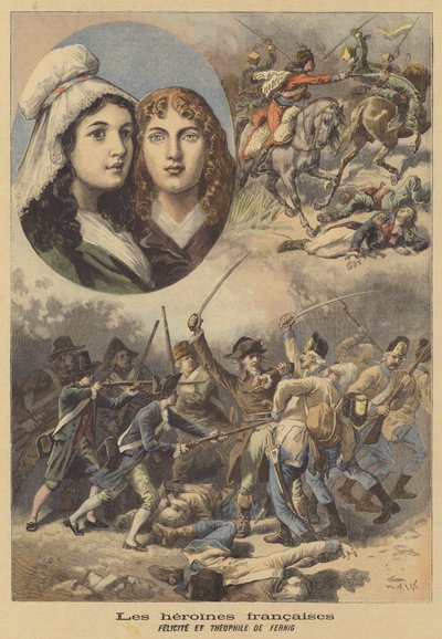 Franske heltinder: Felicite og Theophile de Fernig af after Frederic Theodore Lix