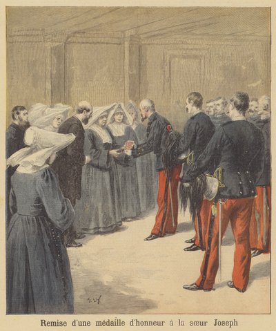 Overrækkelse af en medalje til søster Joseph af after Frederic Theodore Lix