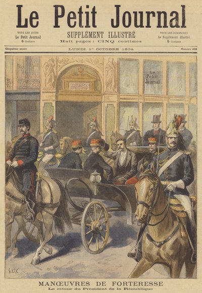 Præsident Casimir-Perier vender tilbage fra at se den franske hærs manøvrer af after Frederic Theodore Lix