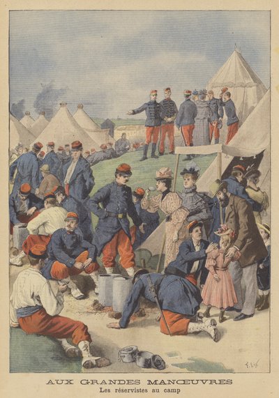Reservister i lejren under den franske hærs store manøvrer af after Frederic Theodore Lix