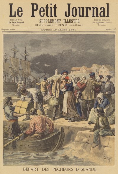 Islands fiskere forbereder sig på at gå til søs af after Frederic Theodore Lix