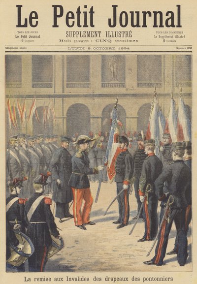 Flaget fra det opløste 2. Regiment af Artillerie-Pontonniers afleveres i Les Invalides af after Frederic Theodore Lix