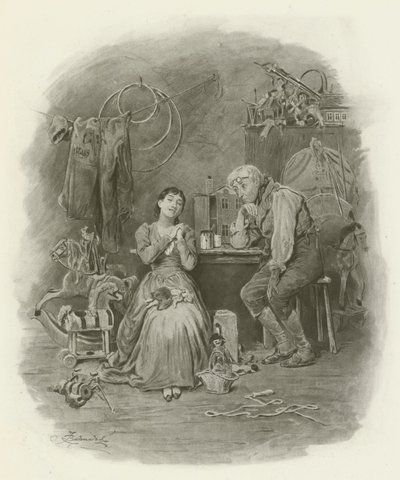 Caleb Plummer og hans blinde datter af after Frederick Barnard