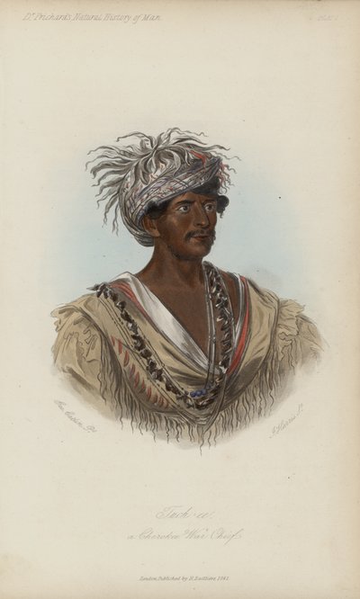 Tuch-ee, en Cherokee War Chief (akvatint) af after George Catlin