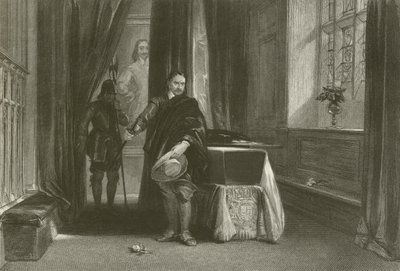Cromwell så liget af Charles I, en skygge bevægede sig hen over hans pande af after George Cattermole