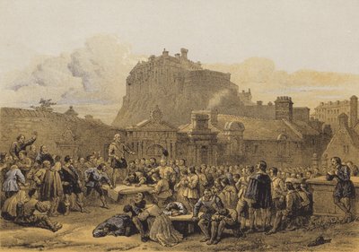 Greyfriars Churchyard, Underskrivelse af pagten (chromolitho) af after George Cattermole