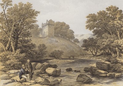 Newark Castle (chromolitho) af after George Cattermole