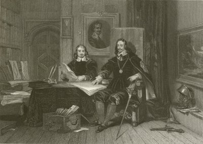 Kongen og Hyde i Oxford af after George Cattermole