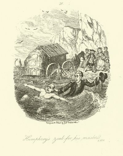 Illustration til Humphry Clinker af Tobias Smollett af after George Cruikshank