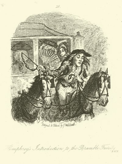 Illustration til Humphry Clinker af Tobias Smollett af after George Cruikshank