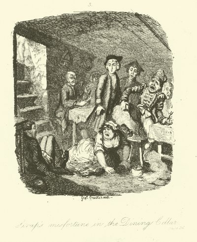 Illustration til Roderick Random af Tobias Smollett af after George Cruikshank
