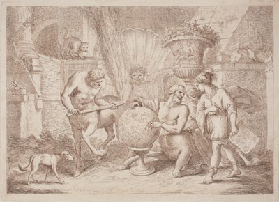 Chiron underviser i geografi til Achilles af after Giovanni Benedetto Castiglione Gaetano Zompini