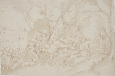 Jupiter diedes af geden Amalthea af after Giulio Romano