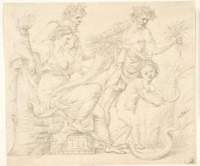Persephone og Dionysos af after Giulio Romano