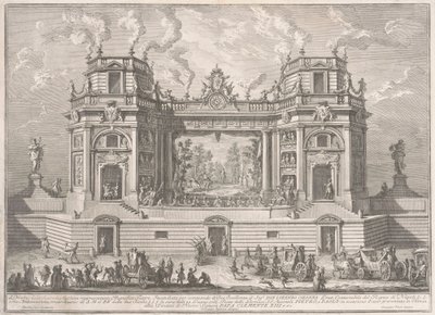 Seconda Macchina for Chinea fra 1761: Et storslået teater af after Giuseppe Palazzi Giuseppe Vasi after Paolo Posi