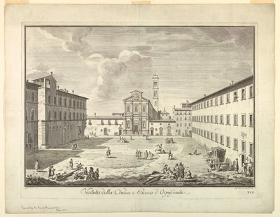 Udsigt over Firenze, plade fra "Choice of XXIV Udsigt over de vigtigste distrikter, pladser, kirker og paladser i byen Firenze" af after Giuseppe Zocchi