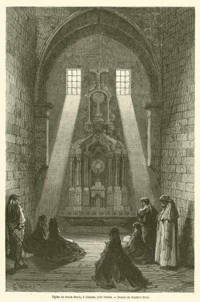 Santa Maria-kirken, i Illescas, nær Toledo af Gustave after Dore