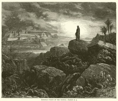 Ezekiels vision af templet, Ezekiel, xl, 2 af Gustave after Dore
