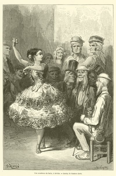 Et danseakademi i Sevilla af Gustave after Dore