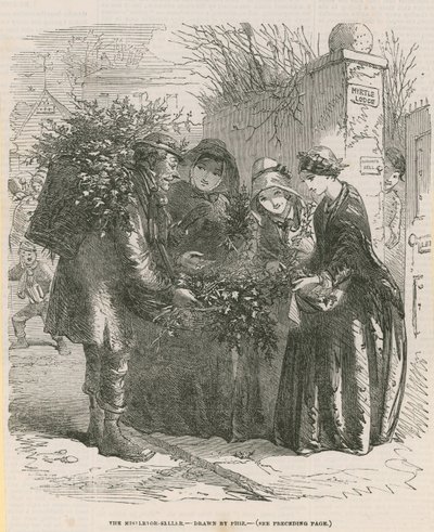 Misteltensælgeren (gravering) af after Hablot Knight Browne