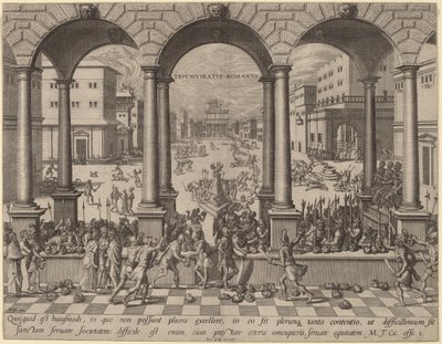 Massakren under det romerske triumvirat af after Hans Vredeman de Vries