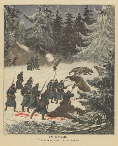 En invasion af bjørne i Rusland af after Henri Meyer