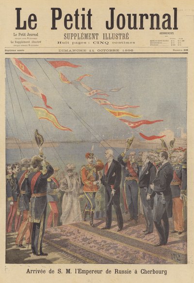 Ankomst af zar Nicholas II af Rusland til Cherbourg af after Henri Meyer
