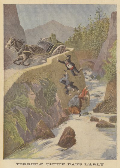 Vognulykke ved floden Arly af after Henri Meyer
