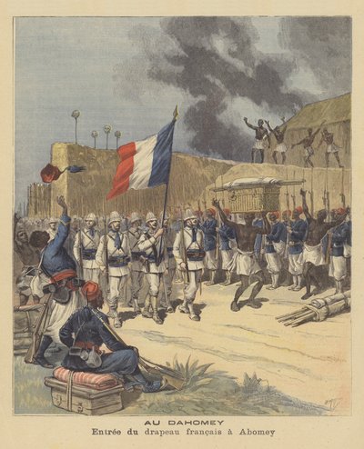 Det franske flags indtræden i Abomey, Dahomey af after Henri Meyer