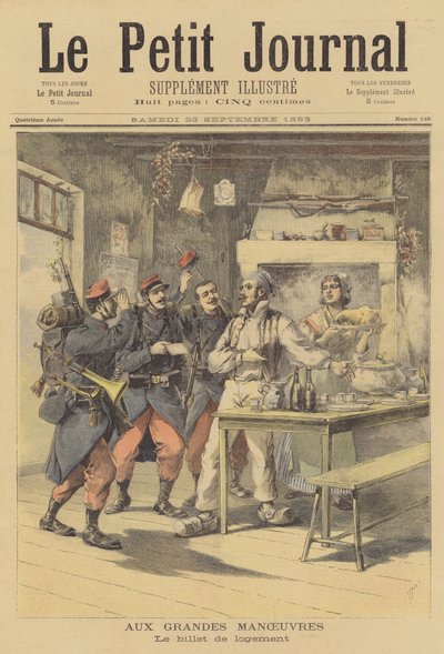 franske militærmanøvrer af after Henri Meyer