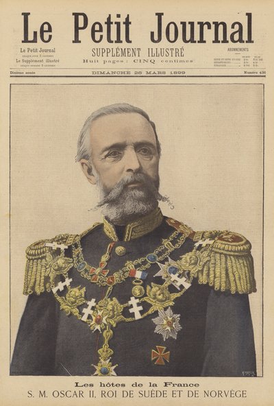 Gæster af Frankrig; Oscar II, konge af Sverige og Norge af after Henri Meyer