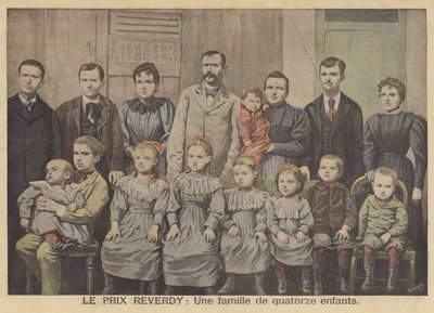 Modtagere af Reverdy-prisen. Familien Vandenbrouch og deres fjorten børn af after Henri Meyer