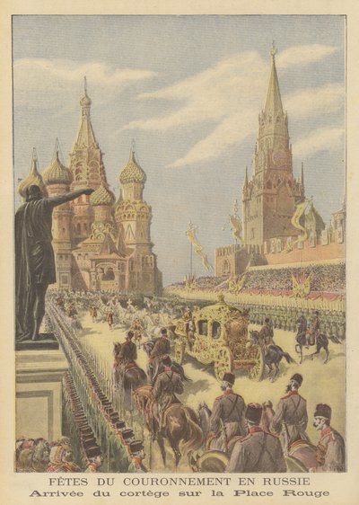 Kroningen af zar Nicholas II og tsarina Alexandra af Rusland af after Henri Meyer