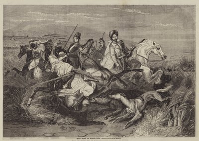 Ornejagt i Afrika af after Horace Vernet