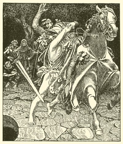 Sir Kay og skovgalningen af after Howard Pyle