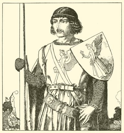 Sir Lamorack fra Gales af after Howard Pyle