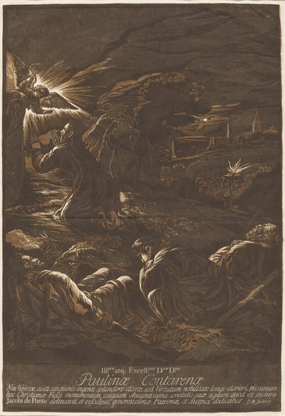 Kristus på Oliebjerget af after Jacopo Bassano John Baptist Jackson