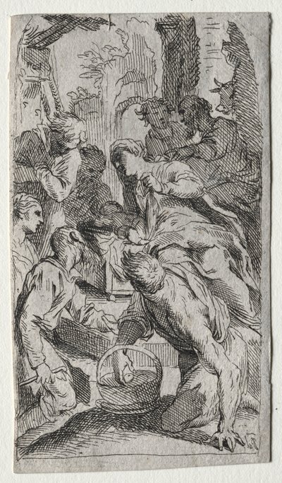 Fødselen af after Jacopo Palma il Giovane