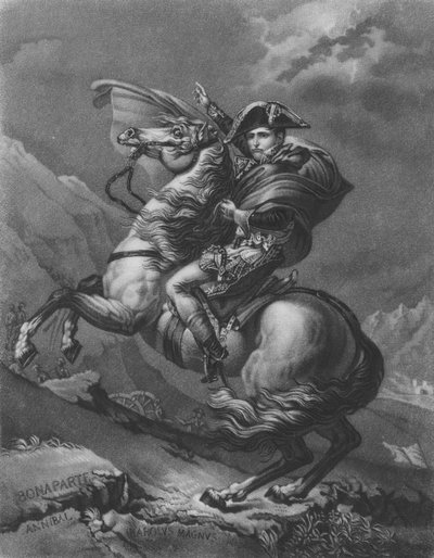 Napoleon Bonaparte krydser alperne af after Jacques Louis David