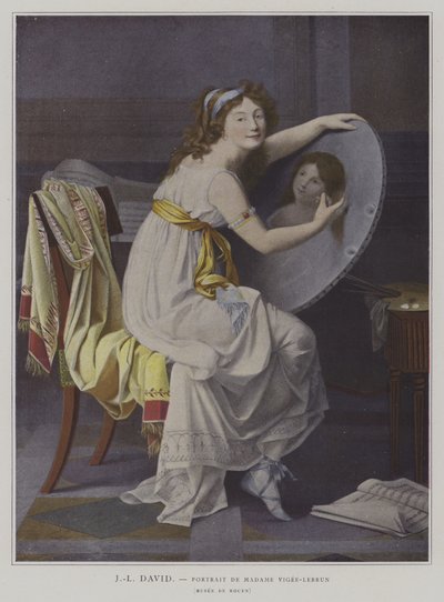 Portræt af Madame Vigee-Lebrun af after Jacques Louis David