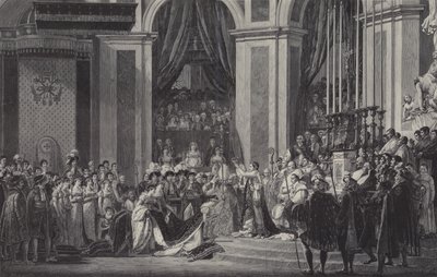 Kroningen af Napoleon som kejser af Frankrig i Notre Dame de Paris, 1804 af after Jacques Louis David