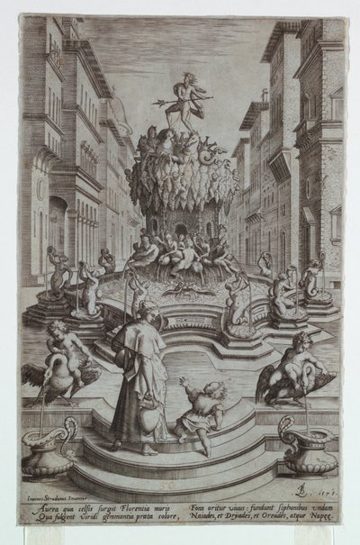 Neptun-fontænen, Firenze af after Jan van der Straet, called Stradanus