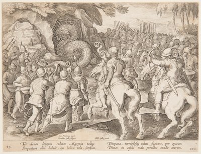 Fange slangen af after Jan van der Straet, called Stradanus